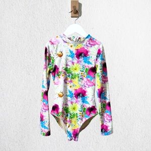 Shade Critters Watercolor Floral One-piece Rashguard  Swimsuit 8